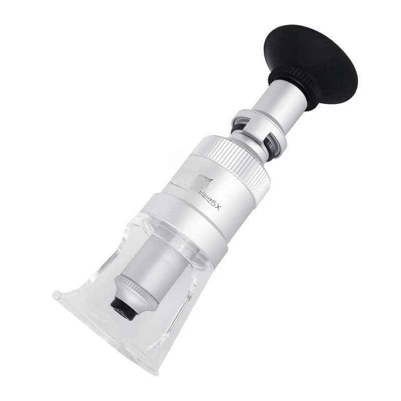 Lente d'ingrandimento ottica verticale 2008-25 50 75 100X microscopio illuminato uniforme