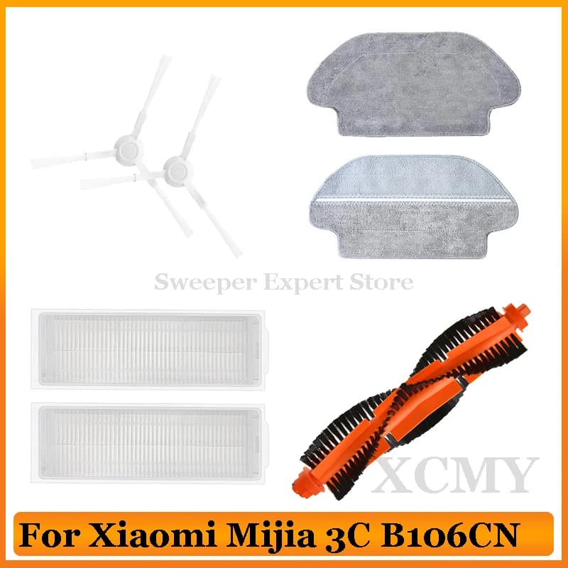 Accessori Per Xiaomi Norma Mijia Robot Aspirapolvere Mop 3C B106CN Pezzi di Ricambio Spazzola Laterale Principale Filtro Hepa Mop Straccio Panno di Copertura di Ricambio