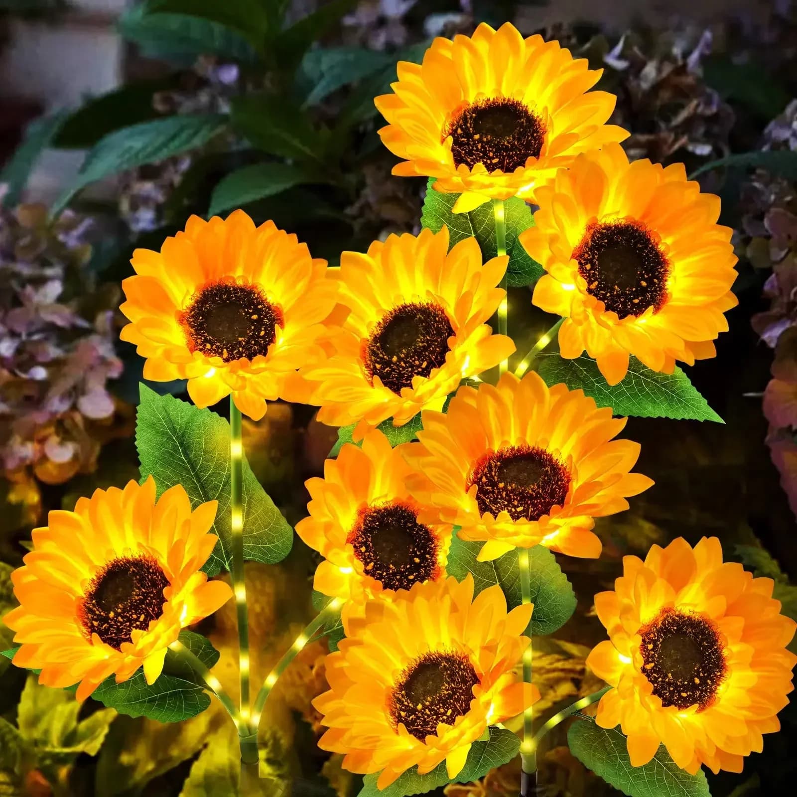 Decorazione per San Valentino da Esterno, Luci Solari LED a Forma di Girasole Simulato, Lampada da Prato, Illuminazione da Giardino per Ramadan e Matrimoni