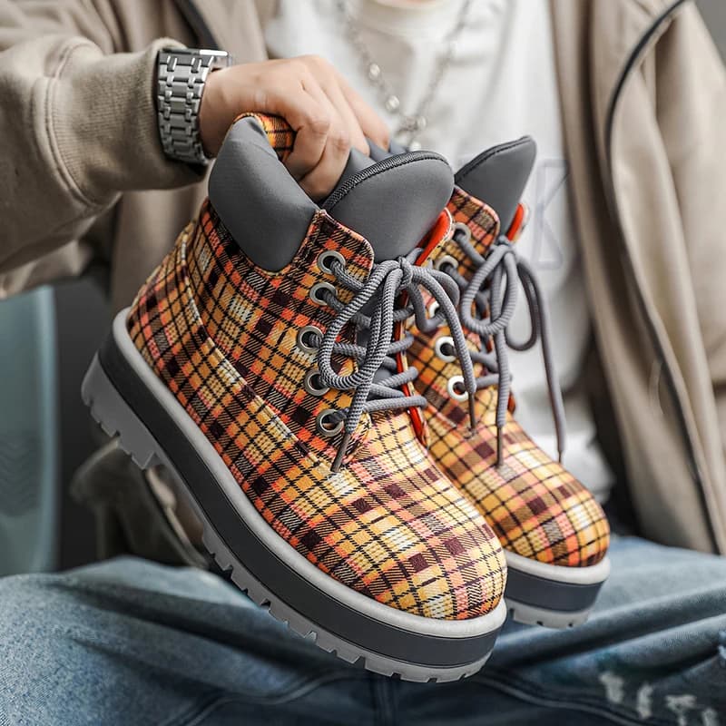 Casual Flat Men Ankle Short Boots Solid Smooth Leather Simple Stitching Zip Up Anti Slip Outdoor Daily Male Walking Footwear