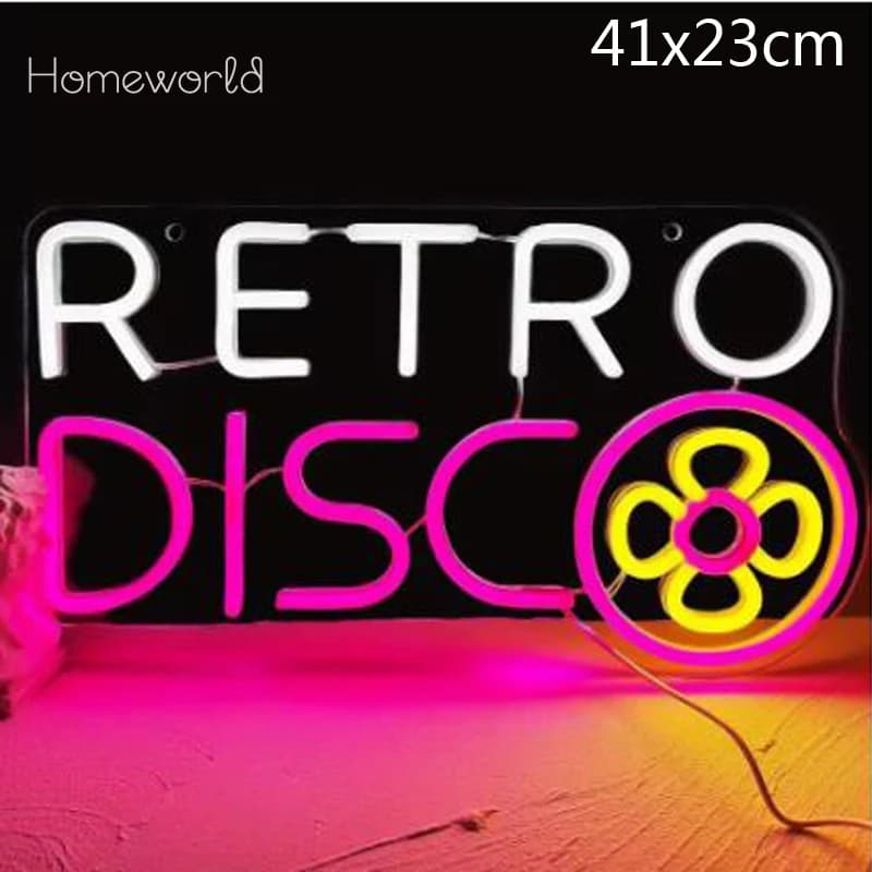 Insegna al neon da discoteca retrò per decorazioni da parete Musica sull'aria Insegna luminosa a LED per bar Camera da letto Club Caffetteria Ristorante Insegna al neon per feste