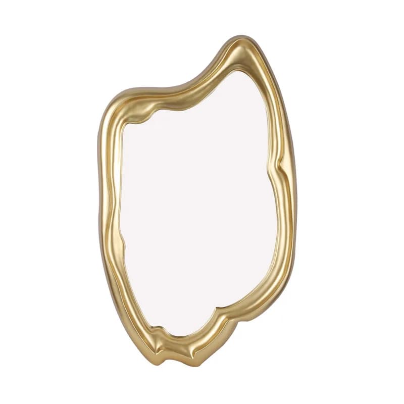 Specchio decorativo barocco nordico Specchio da bagno di lusso leggero a forma speciale in oro per soggiorno