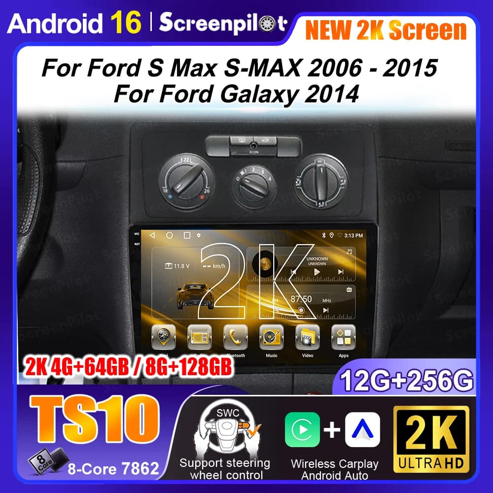 Autoradio Android 16 per Volkswagen Caddy 3 2004-2010, Navigatore GPS HDR, NO 2 DIN DVD, Multimedia, Stereo