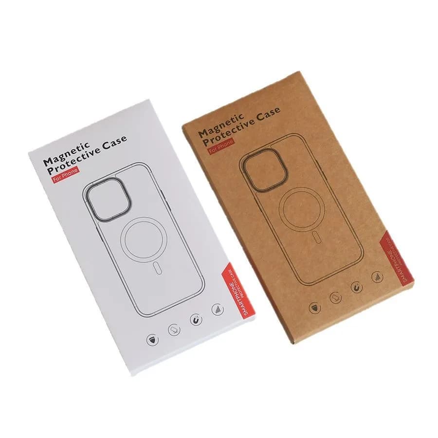 100 pezzi Univers Apple Custodia magnetica per telefono Scatola per imballaggio Scatola per copertura del telefono Custodia per telefono generale Imballaggio Scatola di carta Kraft neutra