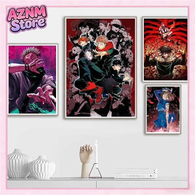 Set di Poster Anime Jujutsu Kaisen 2023, Stampa su Tela Estetica con Occhi di Gojo e Sukuna, Decorazione Moderna per Casa, Camera da Letto