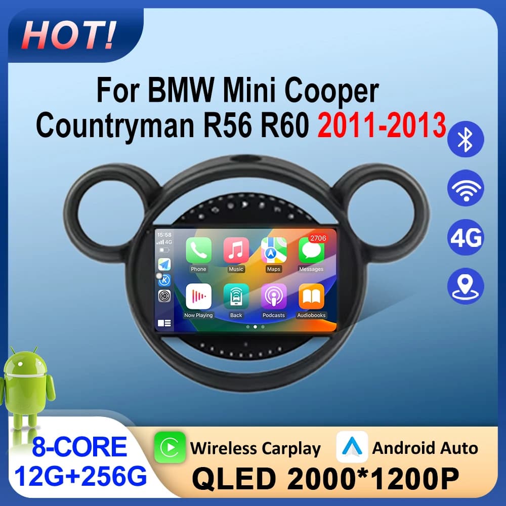 For BMW Mini Cooper Countryman R56 R60 2011-2013 Auto Radio Speler GPS navigation Carplay Bluetooth Multimedia Screen Stereo