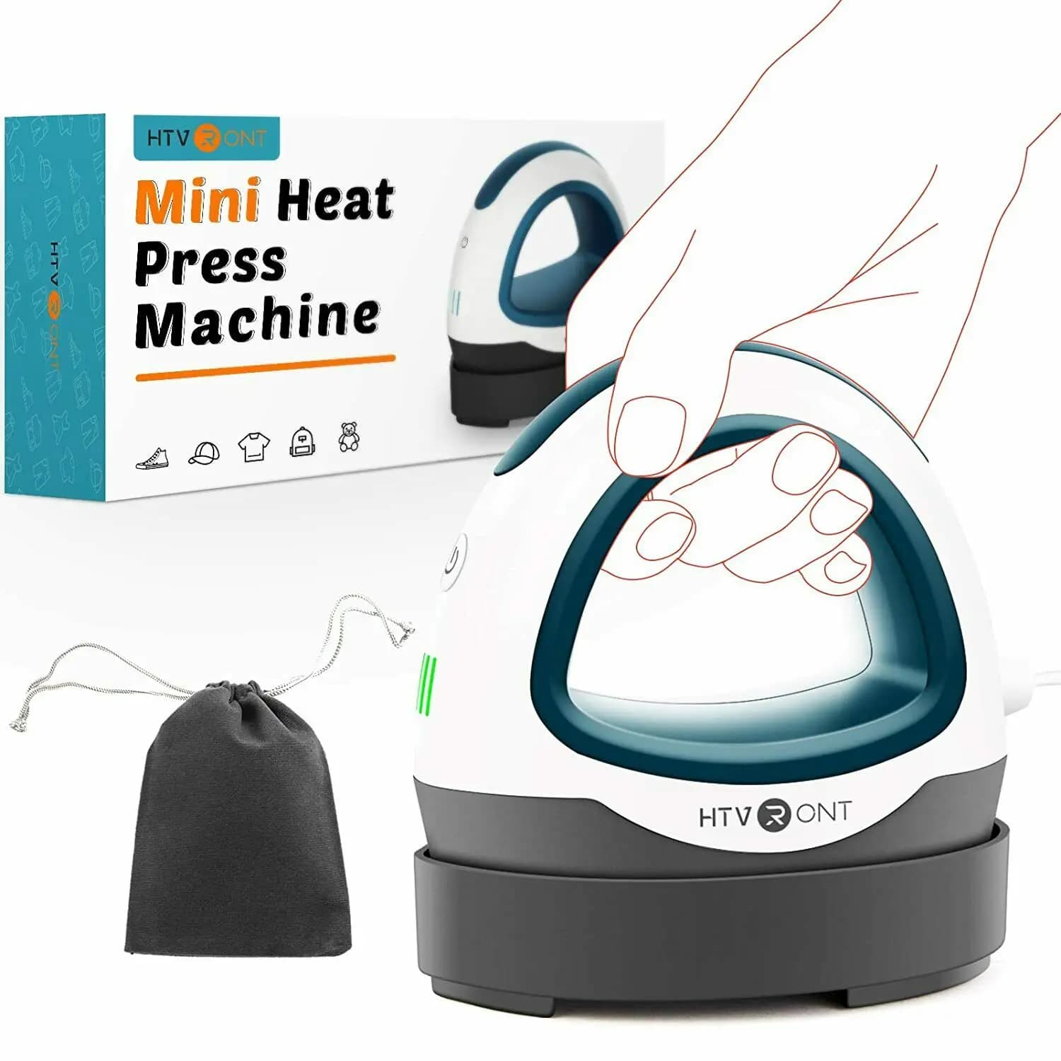 HTVRONT Portatile MINI Pressa di Calore Macchina FAI DA TE Auto Facile Riscaldamento Trasferimento Ferro Su HTV per Vestiti Borse Scarpe Cappello T-shirt Stampa