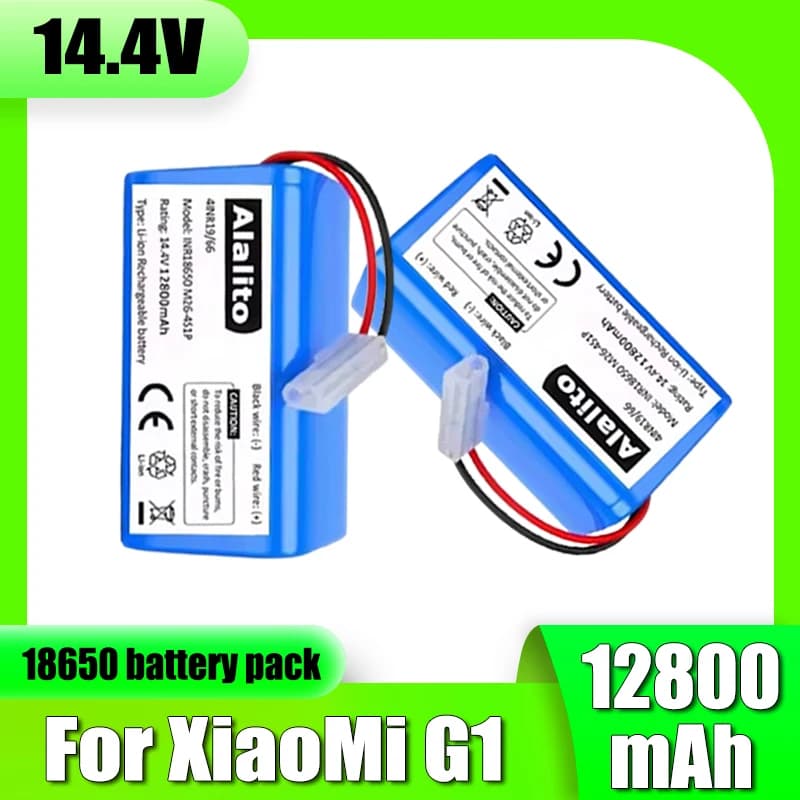 H18650CH-4S1P, 14.4V 12800mAh, for XIOMI MIJIA G1 robot vacuum cleaner battery replacement