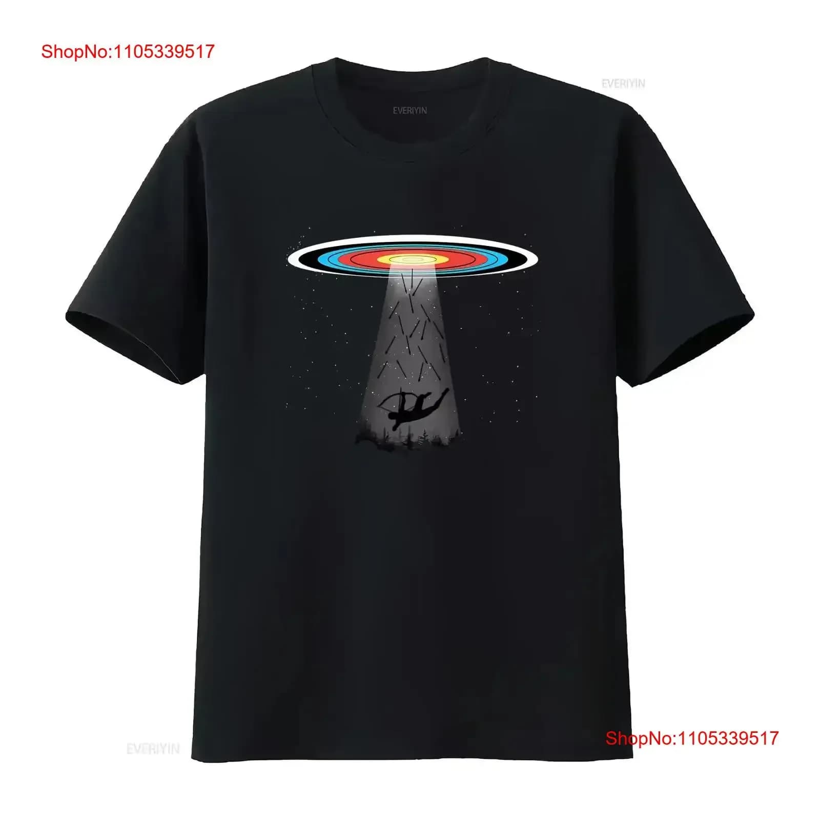 Maglietta tradizionale da tiro con l'arco Funny Ufo Target Recurve Bow, abbigliamento vintage lavato, top traspirante per l'uso quotidiano