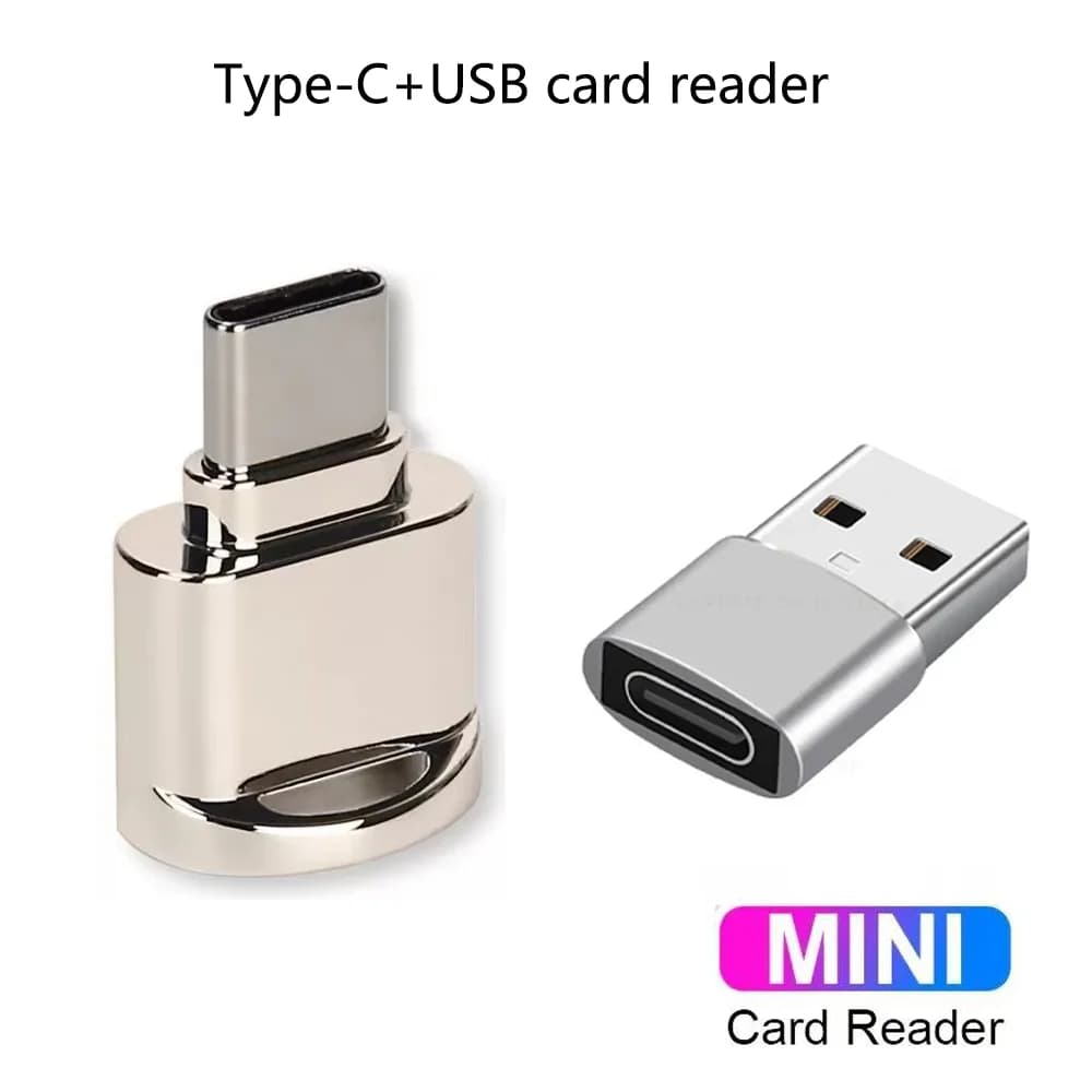 Lettore di schede mobile per schede TF USB + tipo C in lega di zinco più adattatore USB tipo C Huawei Laptop Lettore di schede OTG multifunzionale