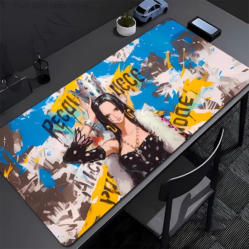 Tappetino per mouse grande ONE PIECE Boa·Hancock, tappetini da tavolo per computer, ufficio e giochi, antiscivolo, per tastiera da gaming, tappetini lunghi da scrivania, mousepad