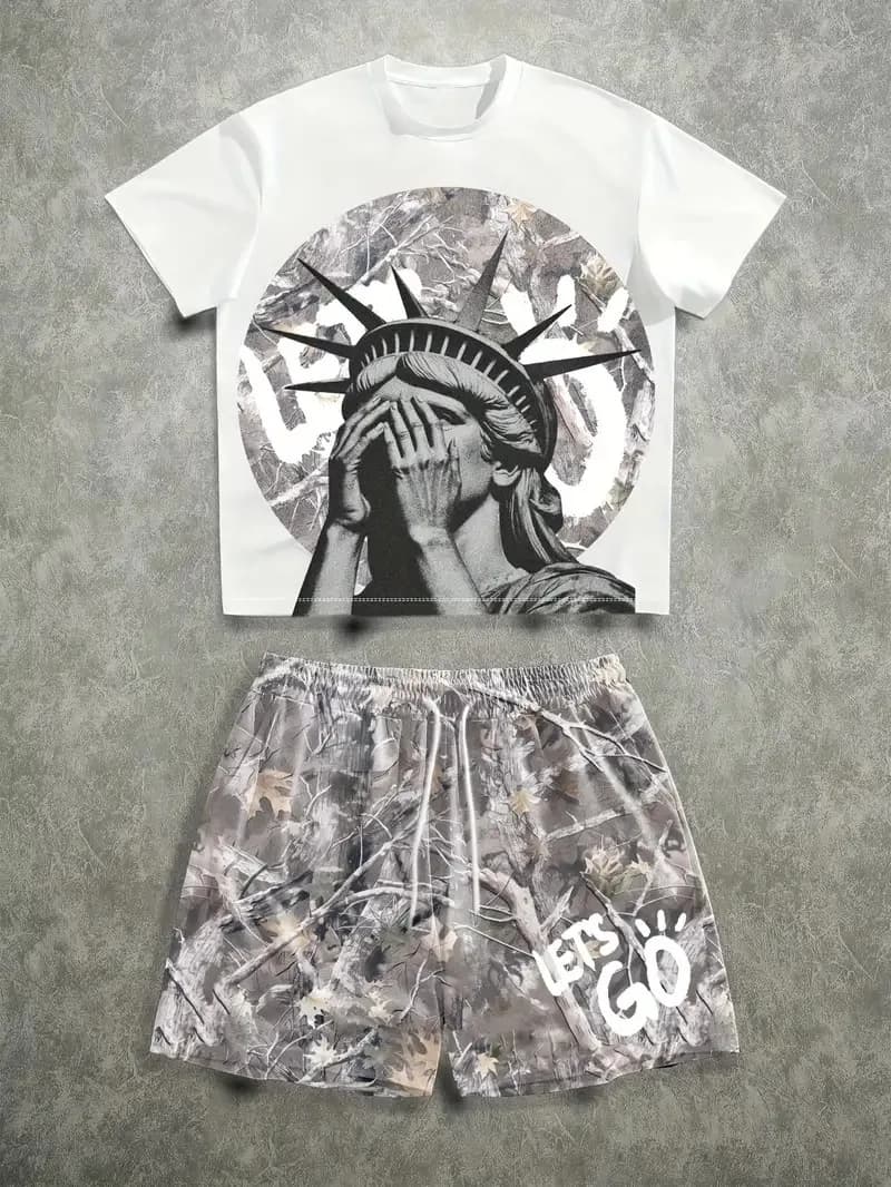 Nuovo Set Estivo 2026 da Uomo: Stile Street Casual Hip-Hop, Moda Confortevole e Morbida con Stampe 3D