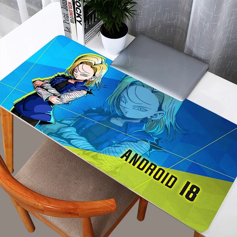 DBZ Dragon Ball Android 18 Tappetino per mouse Anime Accessori da gioco Mousepad Gamer Completo Tastiera per computer Tappetino da scrivania Varmilo Table