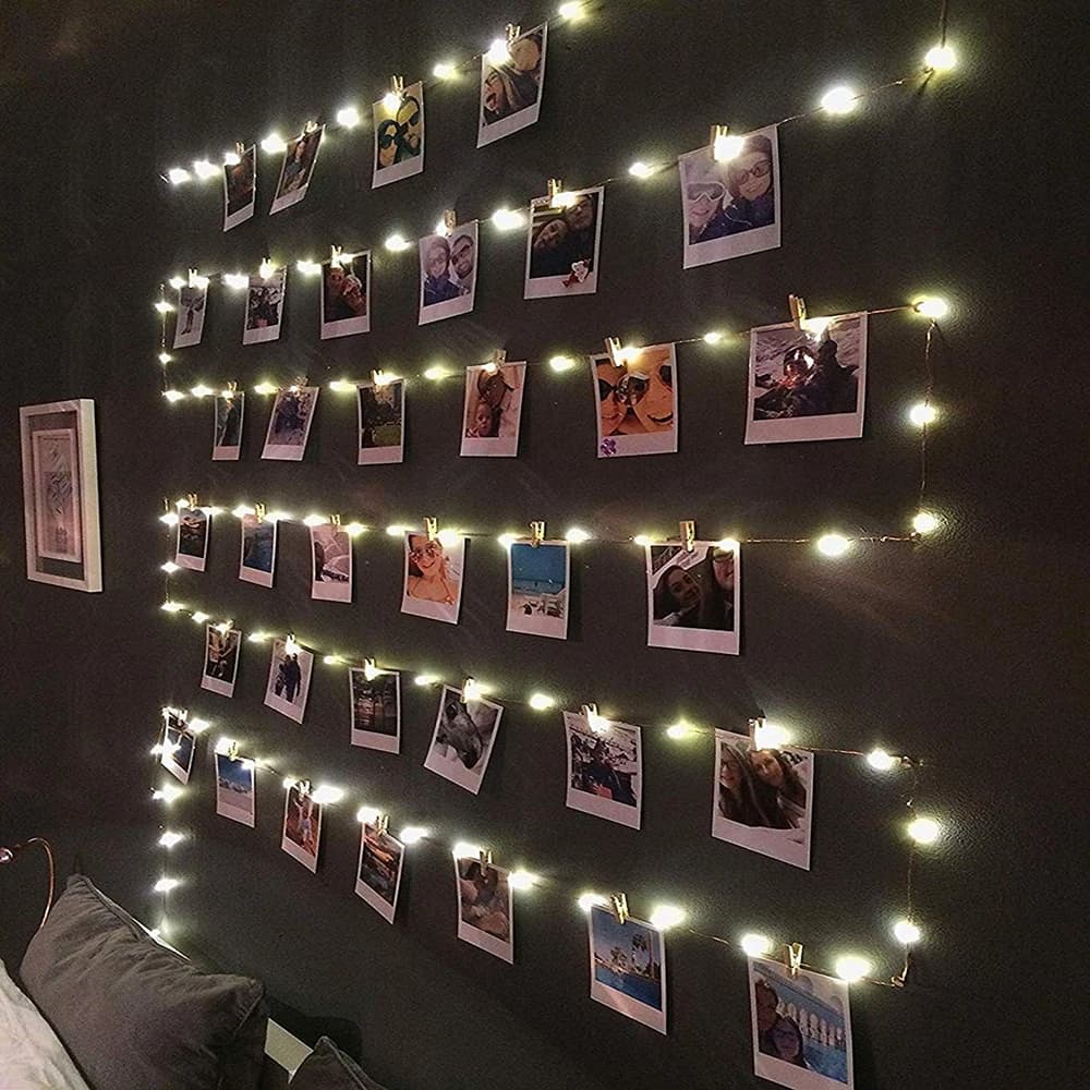 Lucine a LED con clip per foto, luci a corda alimentate a batteria USB/AA, camera da letto, Natale, festa, matrimonio, decorazione