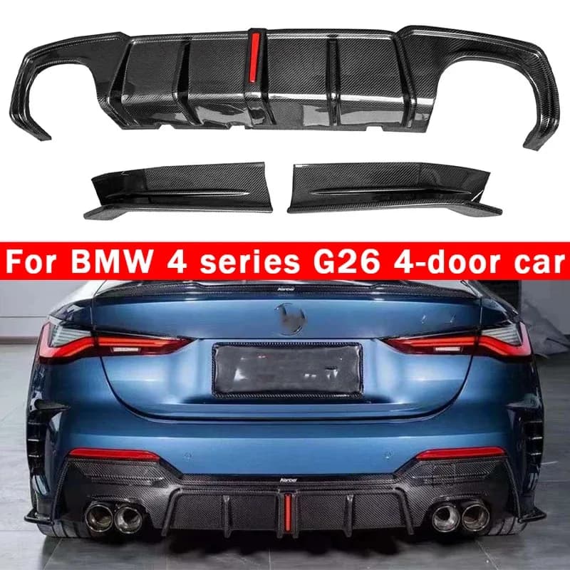 For BMW 4 Series G26 430 425 Carbon Fiber Back lip Car Rear Bumper Diffuser Rear Splitters Spoiler Back lip Upgrade body kit