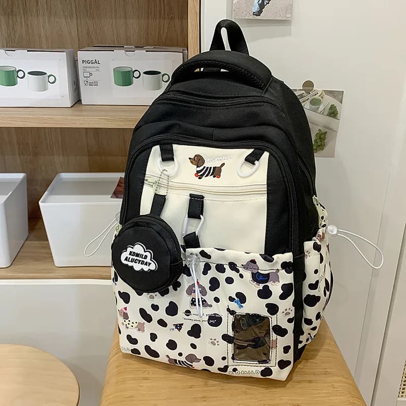 Sweet College Style Spliced Backpack For Teen Girls High Appearance School Bag Primary Middle High School Students Rucksack