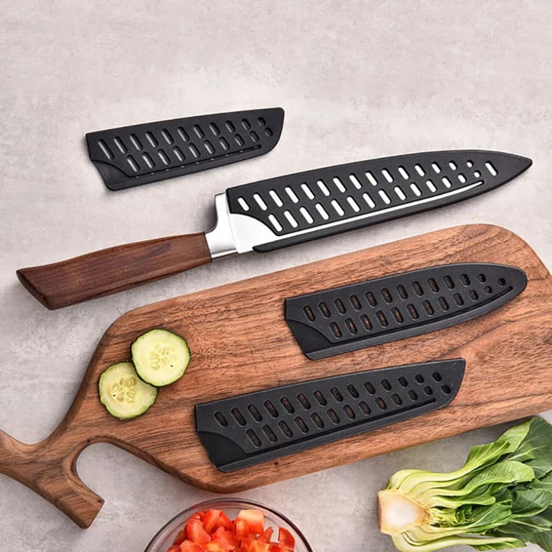 Black plastic kitchen knife protection cover for 3.5-10 inch knife lid