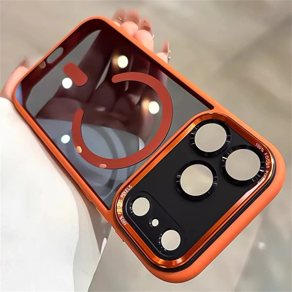 For Magsafe Translucent Metal Camera Bumper Phone Cases For iPhone 17 16 15 14 Pro Max Air Case Magnetic Shockproof Armor Cover