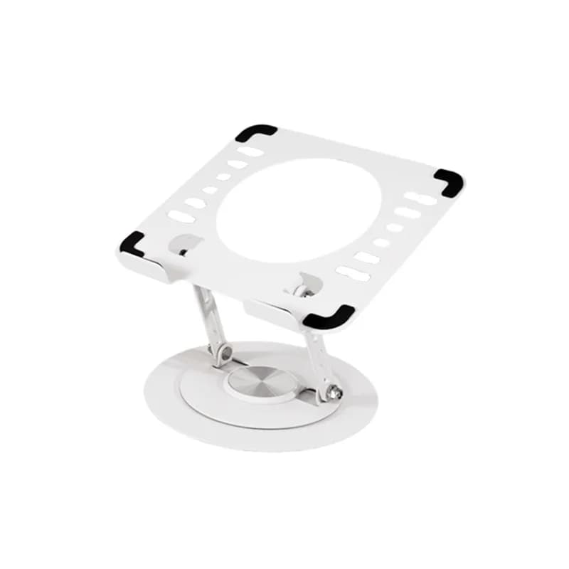 Supporto per supporto per laptop da tavolo per notebook da ufficio economico popolare Supporto per rotazione di 360 gradi in acciaio metallico e pieghevole regolabile
