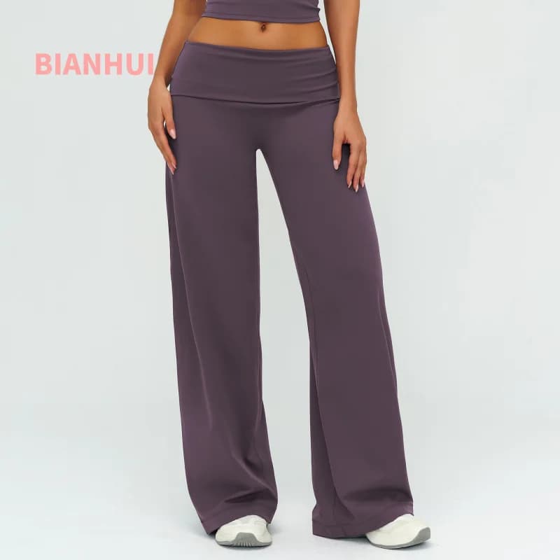 BIANHUI Pantaloni da donna Abbigliamento sportivo Donna Palestra Leggings larghi a gamba larga slim fit Donna Pantaloni sportivi da corsa all'aperto