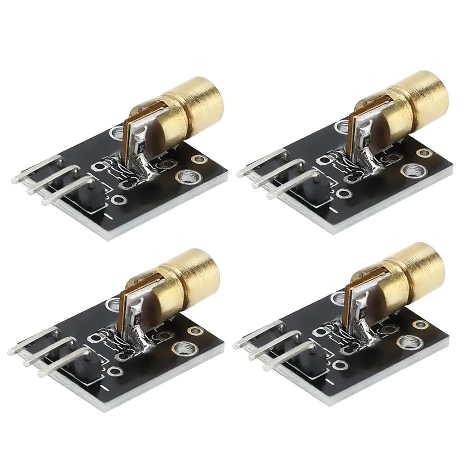 5PCS 3 Pin KY-008 650nm Diodo a punti Testa in rame Sensore laser Modulo trasmettitore Rosso 5V Compatibile con Arduino