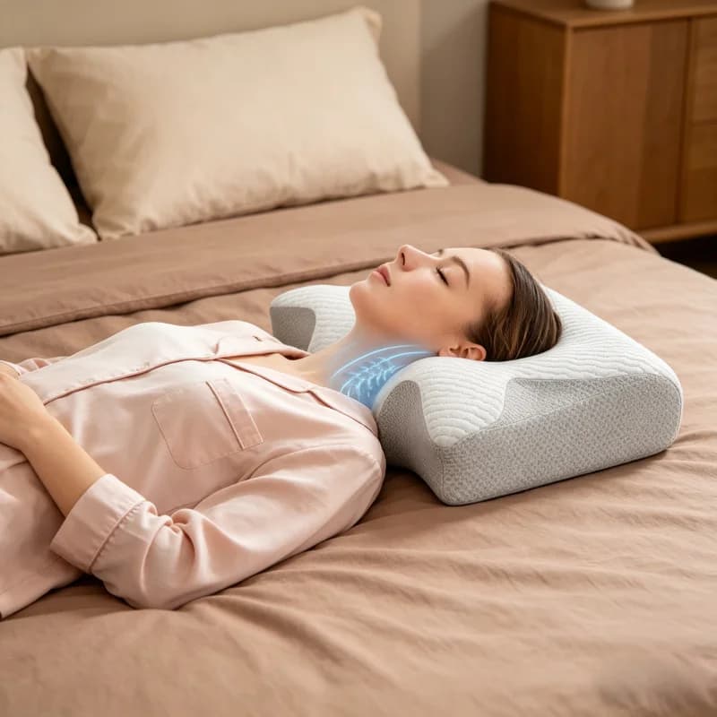 Cuscino Cervicale in Memory Foam a Forma di Farfalla, Cuscino Ortopedico a Lento Ritorno per Massaggio e Supporto del Collo durante il Sonno