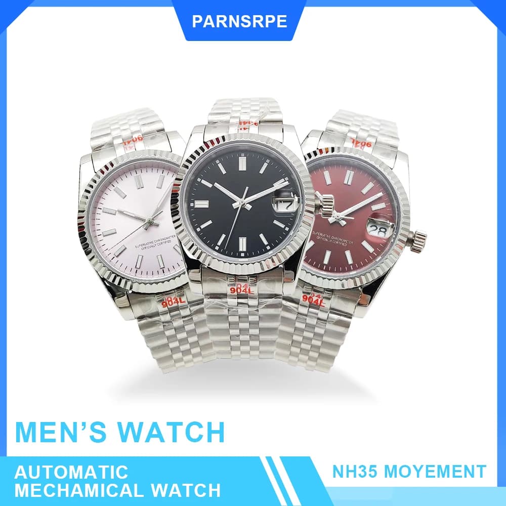21 colors 36MM New NH35 Men's mechanical watch Sapphire crystal Luminous automatic watch for men Waterproof watches