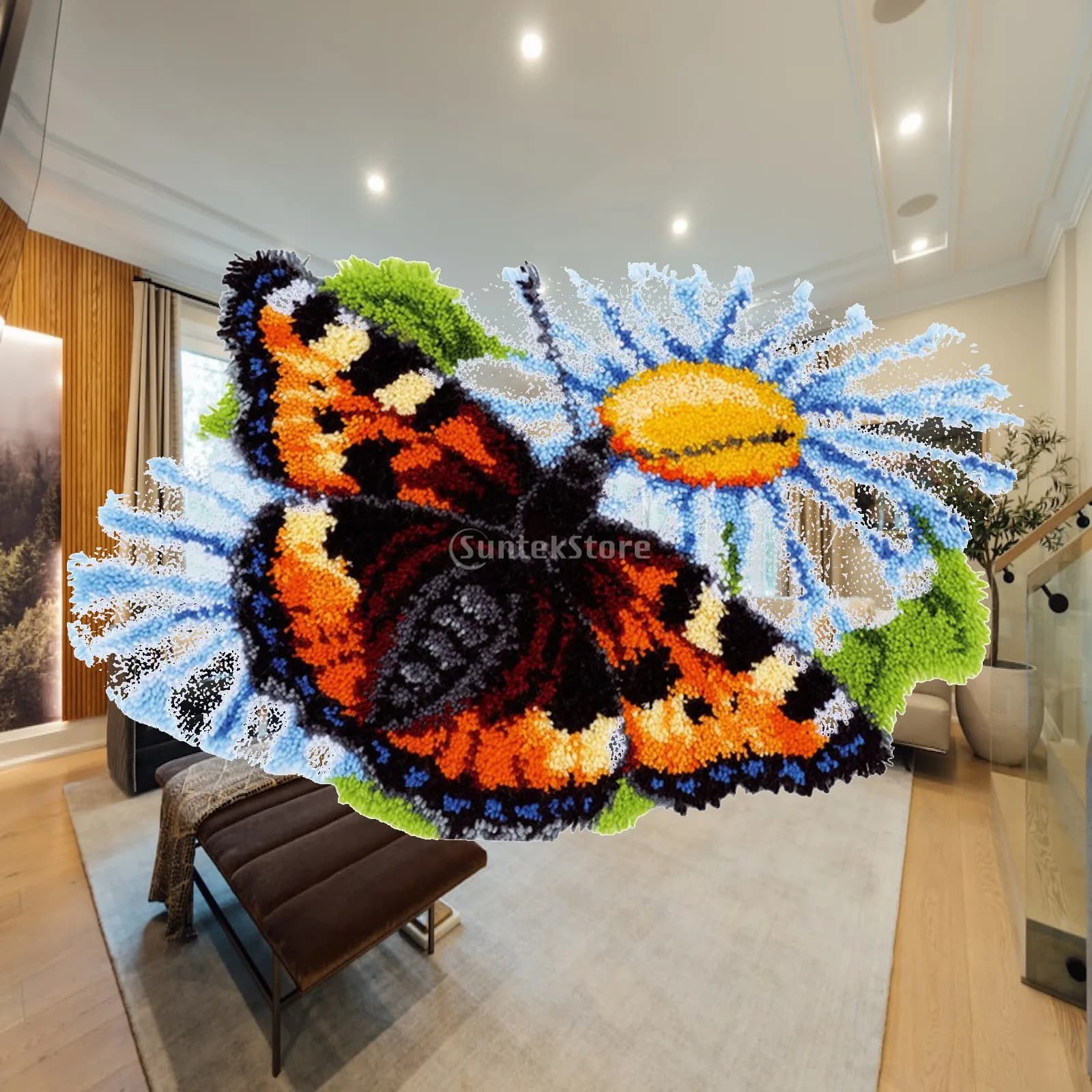 3D Latch Hook Rug Kits Handwork Material Package Unfinished Embroidery Crochet for Tapestry Carpet Cushion Accessory Beginner