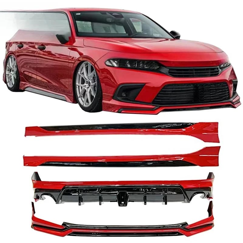High Quality Full Body Kit Spoiler Side Skirt Diffuser Exhaust Pipe for 11th Gen Civic