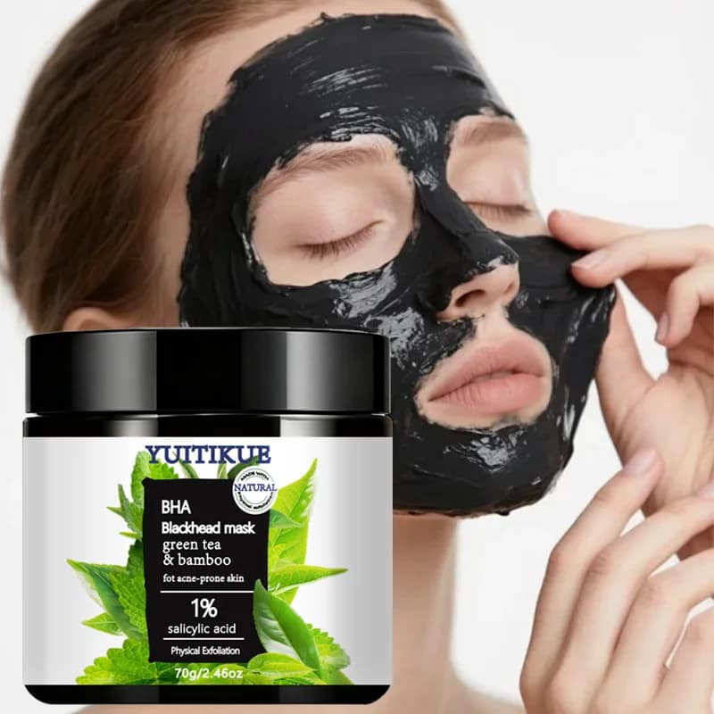 Maschera per Punti Neri YUITIKUE con BHA, Tè Verde e Acido Salicilico di Bambù, Pulizia Profonda e Delicata, Raffinamento dei Pori, Cura della Pelle per l'Acne