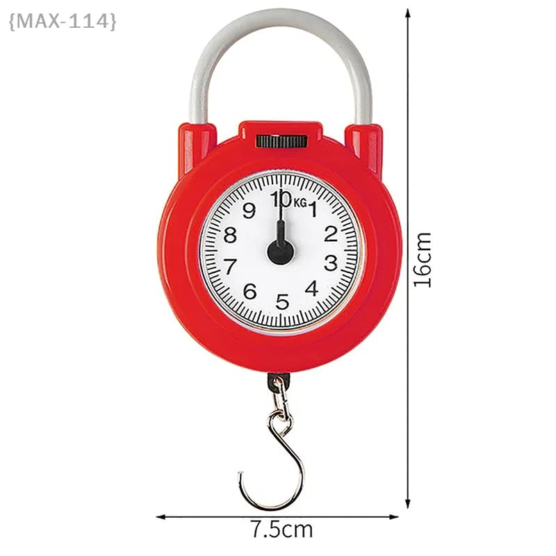 {MAX-114} Bilancia meccanica portatile sospesa da 10 kg Bilancia da cucina per bagagli per pesci Bilancia a molla digitale portatile ad alta precisione sospesa