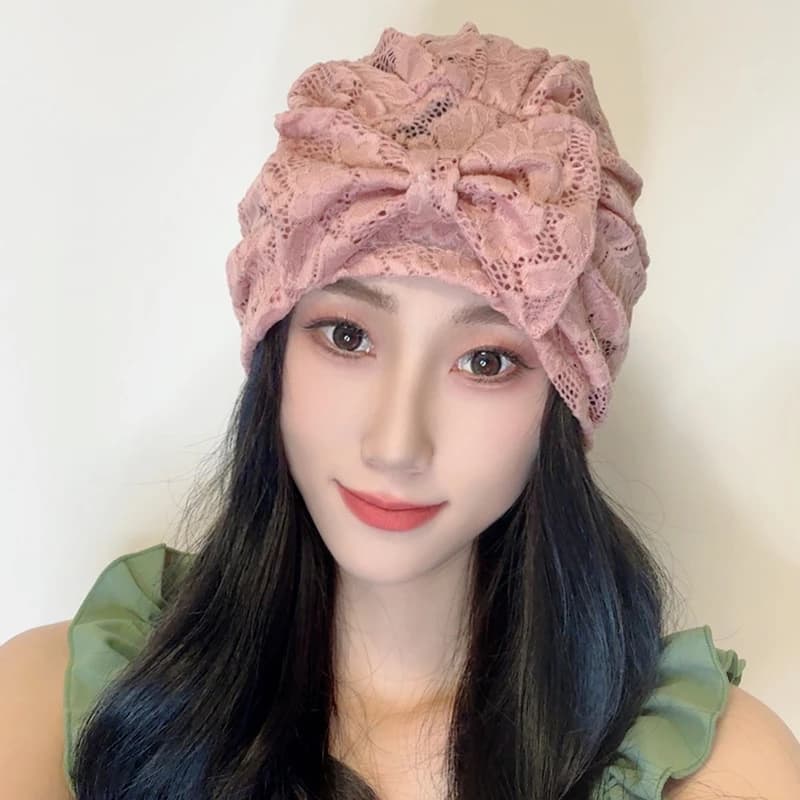 Comfortable Swimming Head for Women's Long Hair, Fashion, Breathable, Beautiful, for Sea Holidays, Luxury Sensation, New Collection 2025 in Pizzo
