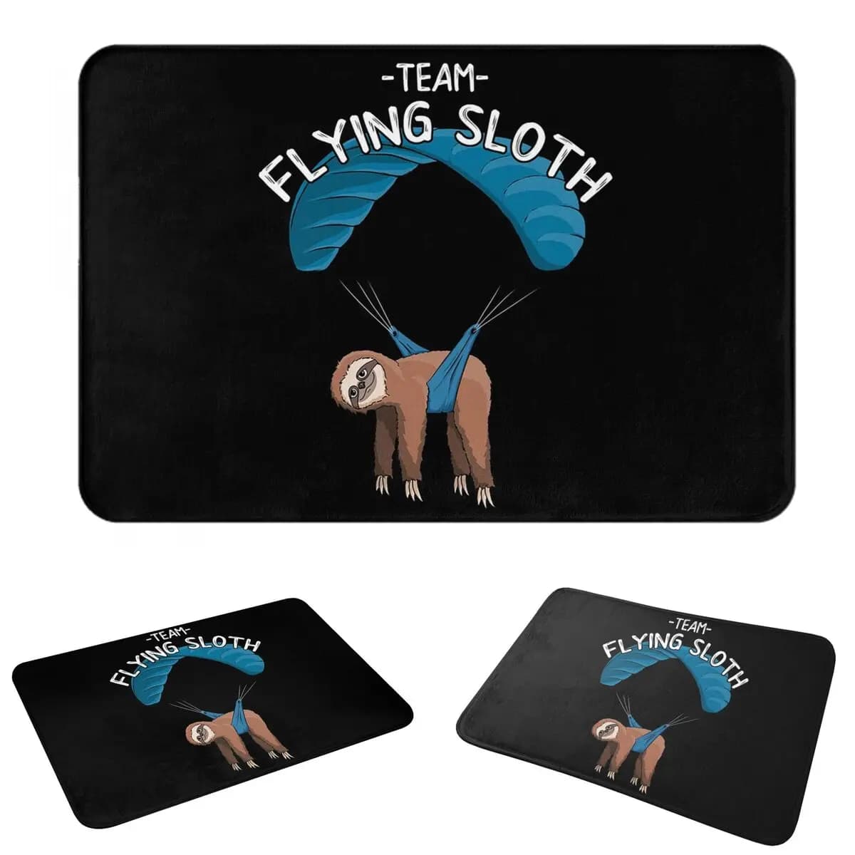 Paragliding Flying Sloth Sunglasses Skydiver Non-slip Doormat Absorbent Mat Carpet Rug for Kitchen Entrance Home Balcony Footpad