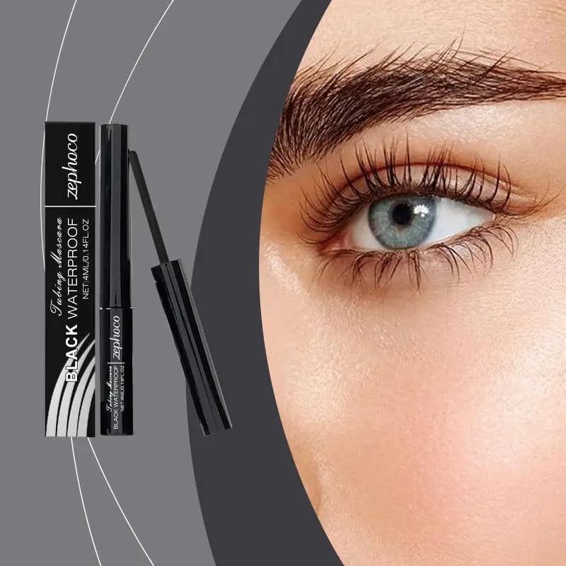 Mascara Nero Impermeabile per Ciglia Incurvate, Asciugatura Rapida, Pennello per Ciglia, Trucco di Bellezza, Cosmetici per Allungare le Ciglia
