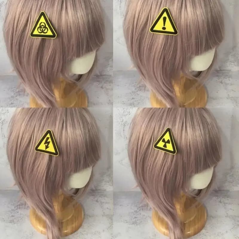 31BF Creative Design Hair Accessory with Warning Sign Contemporary Hair Clip Unique Hairpiece for Fashionable Safety Reminder