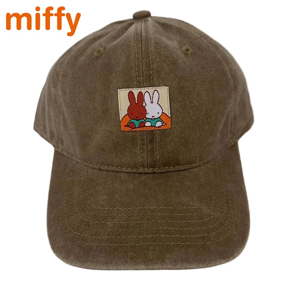 Kawaii Miffy Cute Baseball Cap Cartoon Animated Rabbit Fashion Versatile for Time Free Summer Solar Protection Cap with Visiera Gift for Girl