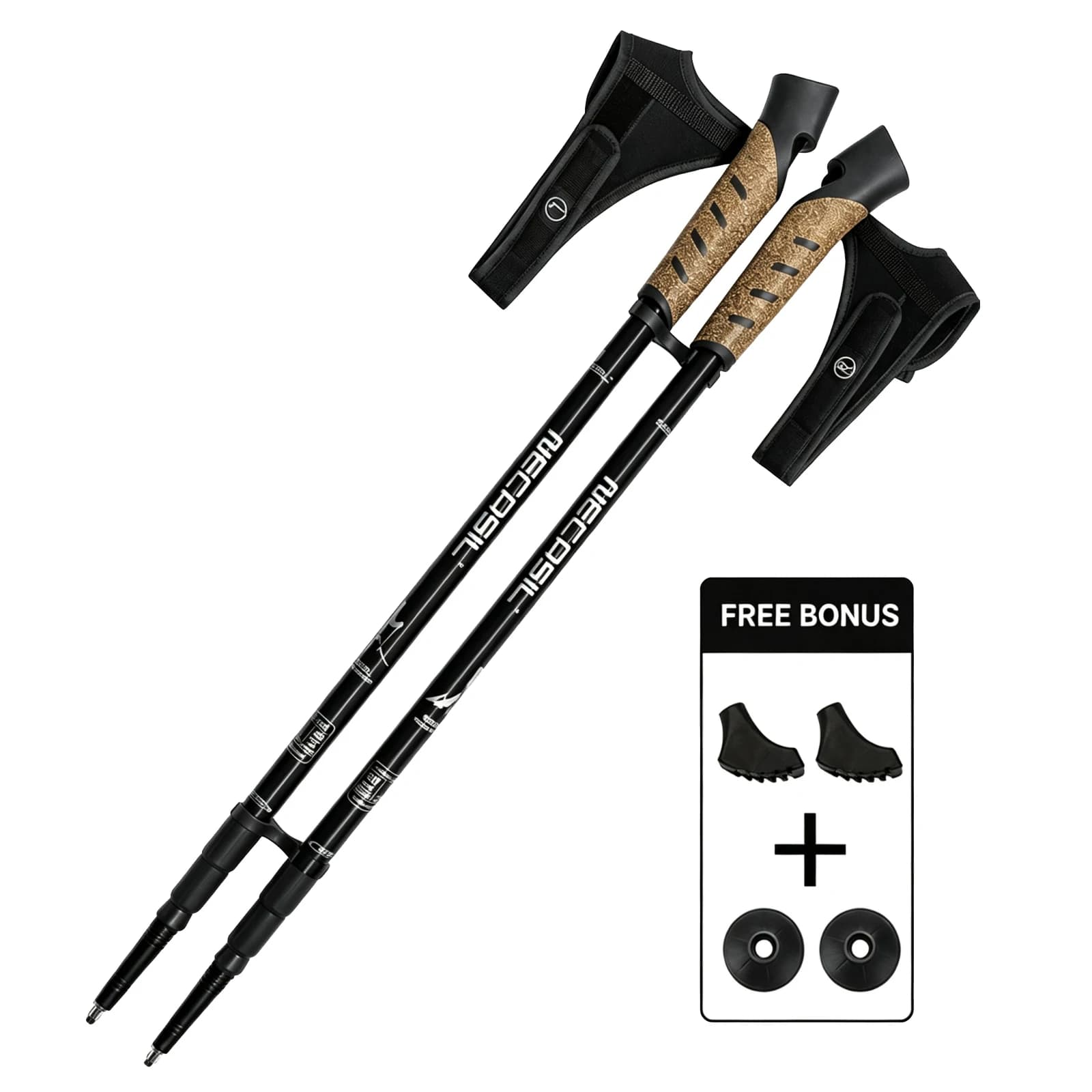2Pcs Nordic Telescopic Walking Poles Aluminum Alloy Trekking Pole Shooting Cane Strong Locking Lightweight Hiking Walking Sticks