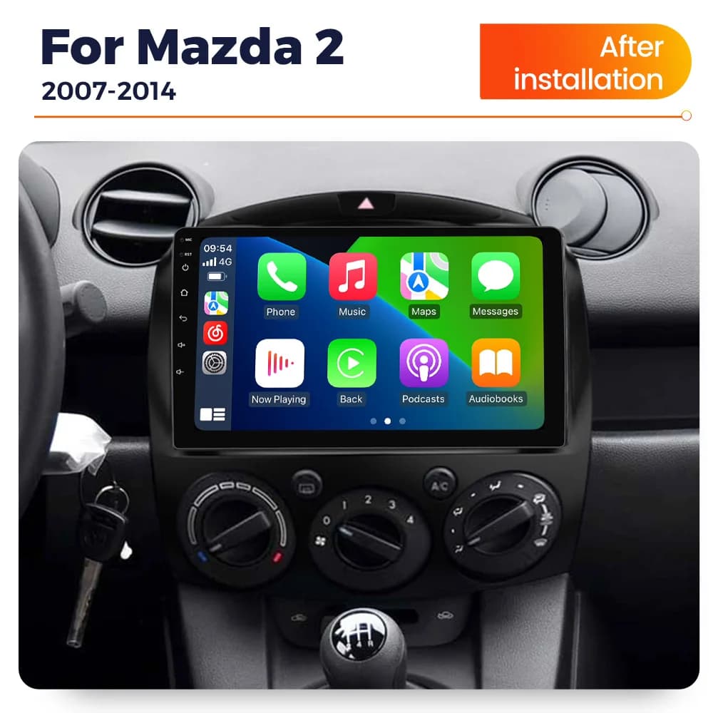Auto Android Radio Per MAZDA 2 Mazda2 2007 2008 2009 2010 2011 2012 2013 2014 Lettore Multimediale GPS 2din Autoradio Carplay Stereo sistemi intelligenti per auto autoradio carplay android auto autoradio android