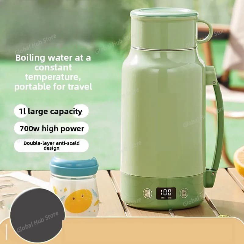 Bollitore elettrico Bollitore portatile, tazza elettrica integrata di grande capacità per uso domestico con isolamento termico, fodera per bottiglia di acqua calda 316