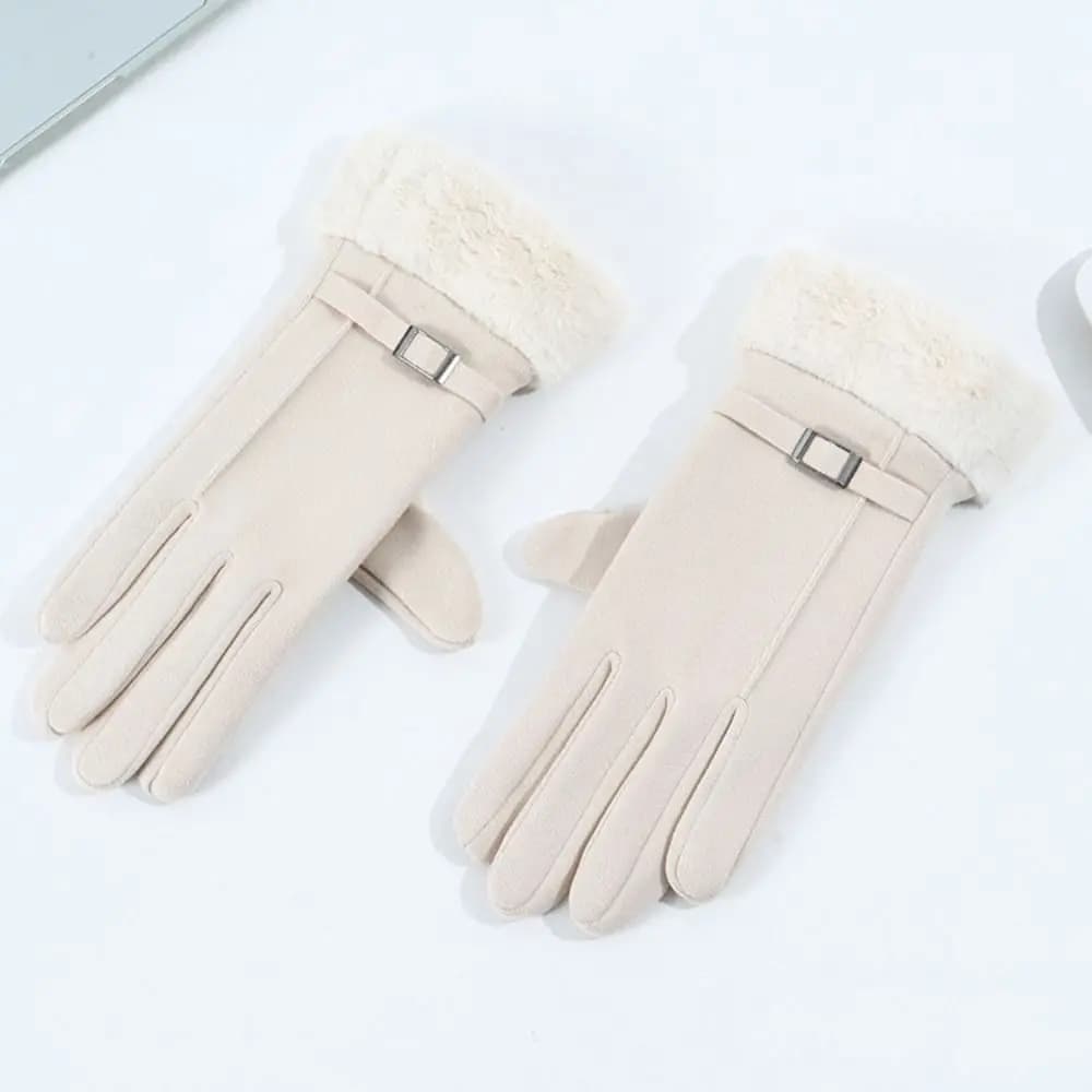 Casual Warm Winter Women Gloves Cold-proof Windproof Riding Protective Mittens Touch-screen Thicken Full Finger Mittens Outdoor