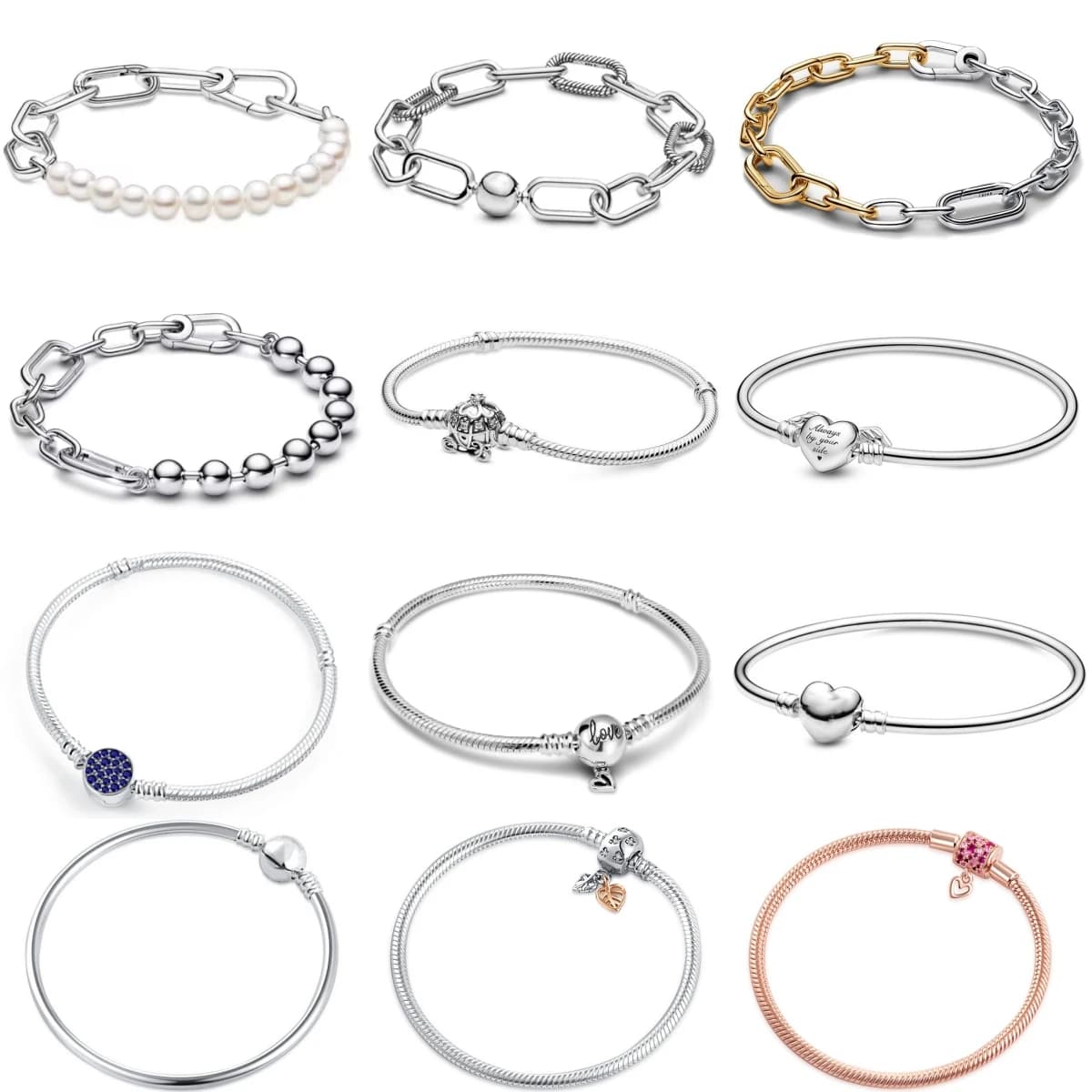 Nuovo Bracciale Trendy in Argento Sterling 925 con Foglie e Perle Blu, Compatibile con Bracciali Originali Fai-da-Te, Gioielli da Donna