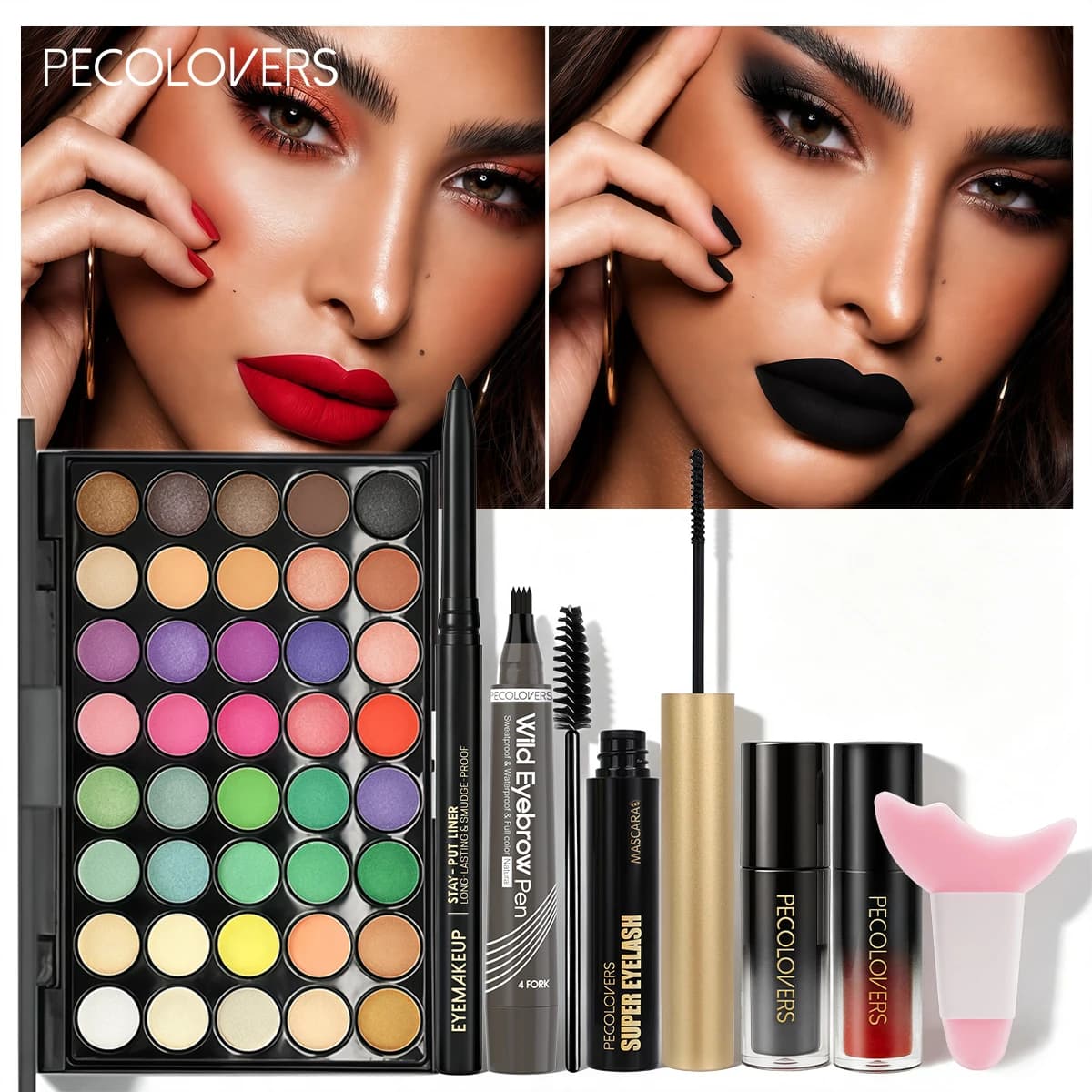 8pcs Makeup Kit, All‑In‑One Full Face Cosmetic Set With Multicolor Eyeshadow Palette, Eyeliner, Eyebrow Pen, Mascara, Lip Gloss