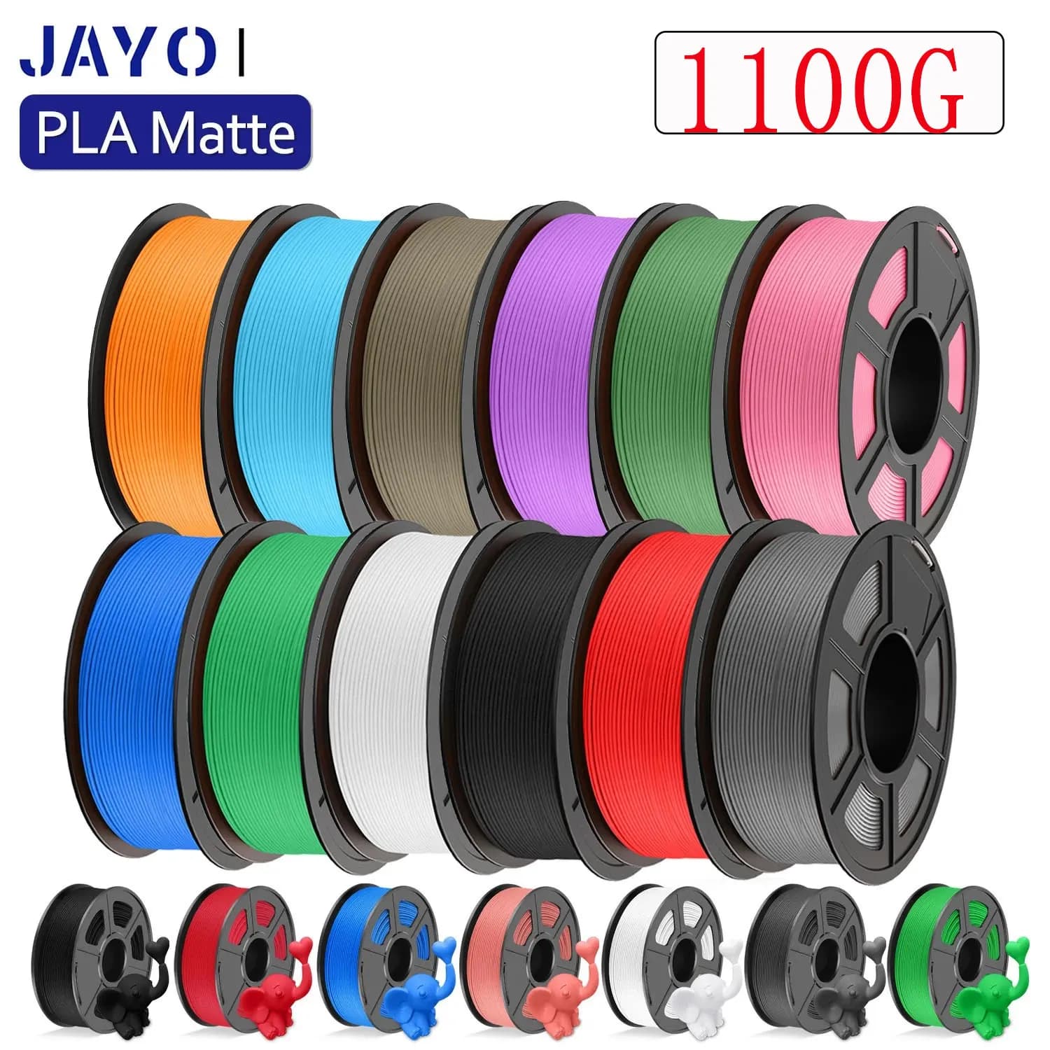 JAYO 3D PLA 1,75 mm 1100G Opaque Printer Filament ordered wrapped with opaque finish Printing with 3D FDM printer at 99%