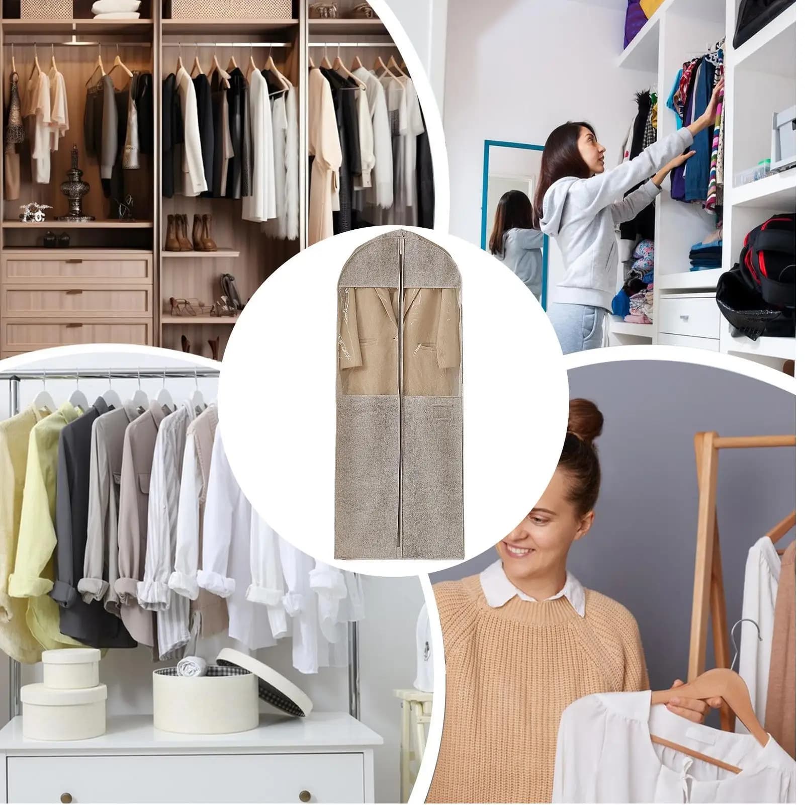 Garment Bags Breathable Clothes Suit Covers Storage With Clear Window Garment Bags Dresses For Coats Jackets Shirts Laundry