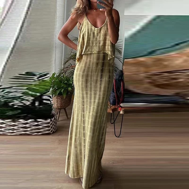 Completi sexy con gonna sottile con spalle scoperte Top elegante senza maniche e gonna lunga Abiti da donna con stampa di motivi alla moda Set da 2 pezzi