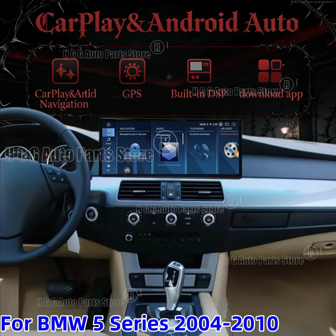 Autoradio Android 14 da 15,8 pollici con Carplay per BMW Serie 5 M5 E60 E61 E63 E64 (2004-2010) - Lettore Multimediale GPS e Schermo di Navigazione