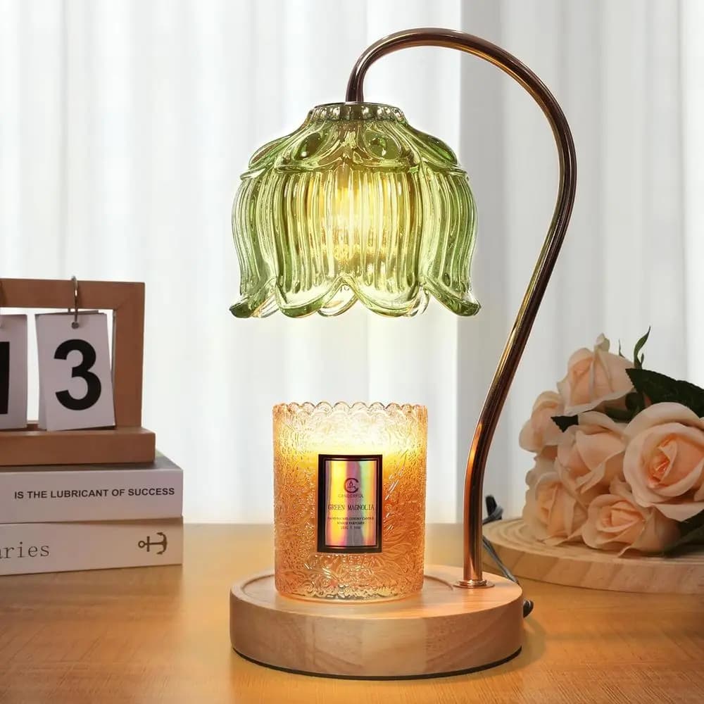 Lampada Scaldacandele Bassa con Timer e Dimmer - Per Candele Profumate in Vaso - Regalo Ideale per Natale e Festa della Mamma per Donne, Mamme, Lei