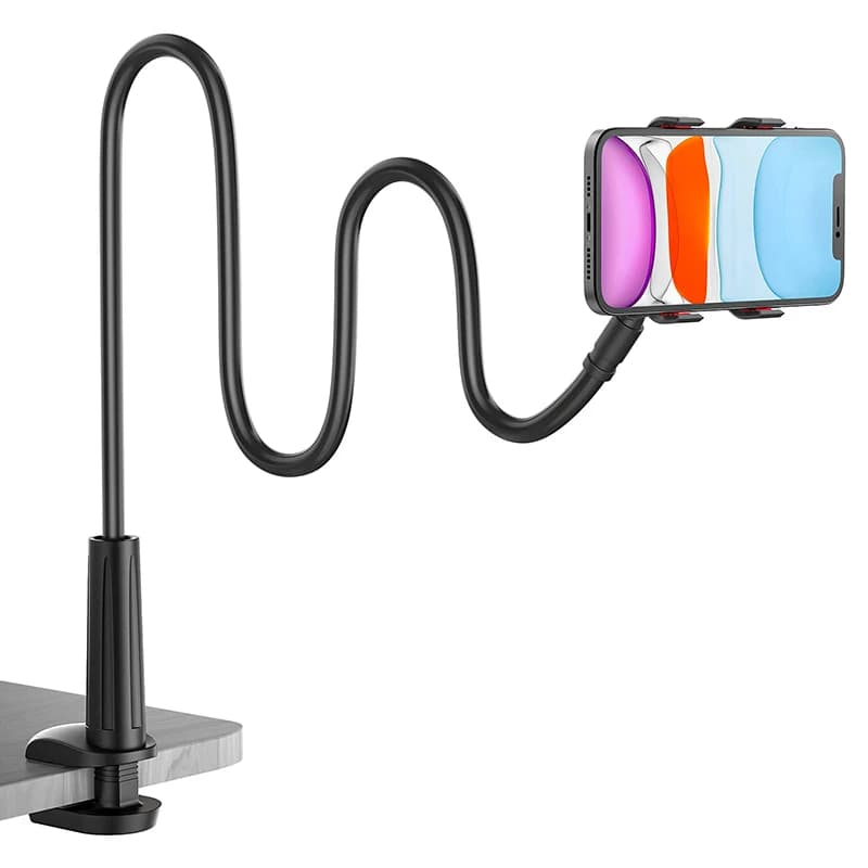 Supporto Universale Flessibile a Collo d'Oca per Cellulare, Clip da Tavolo/Scrivania per Smartphone - Hot Sale