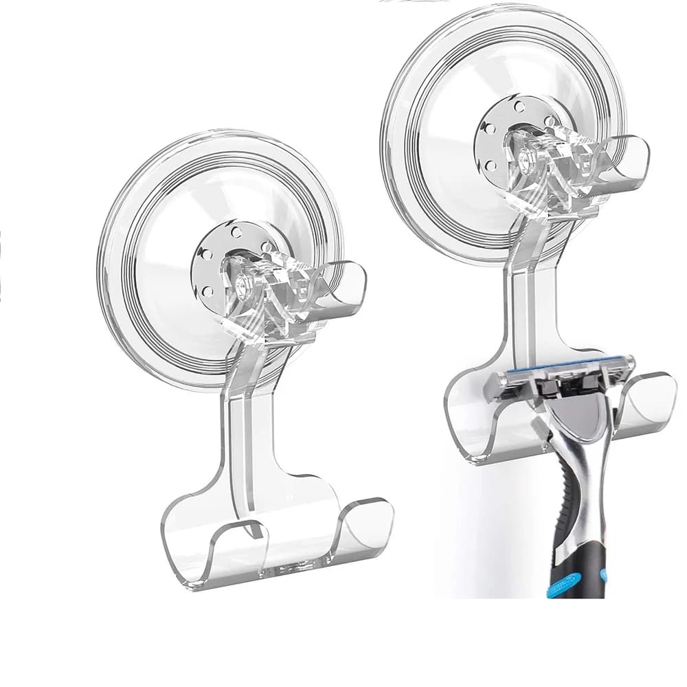 2 ganci a ventosa ganci per rasoio da doccia riutilizzabili staccabili ganci per ventosa a vuoto resistenti impermeabili gancio per supporto di stoccaggio