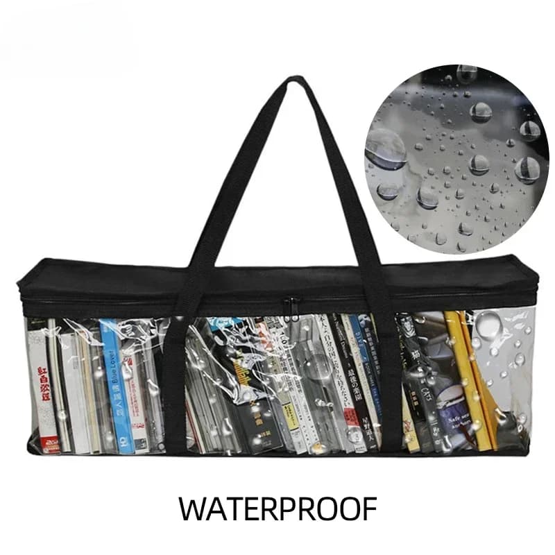 Grande trasparente contiene supporto per CD DVD, facile chiusura a zip, borsa per il trasporto, organizer per fumetti, collezione trasparente